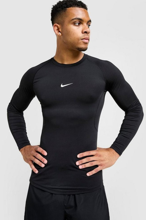 Pro Dri Fit Tight Top Mens LS Uzun Kollu Erkek Antreman Sweatshirt Siyah