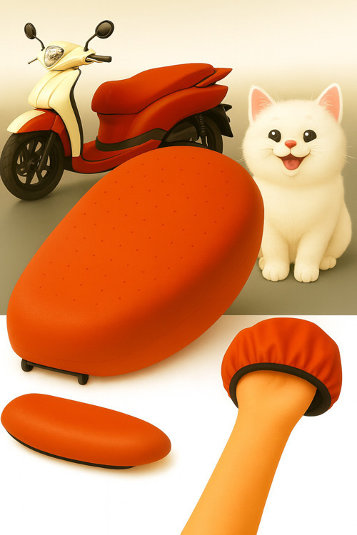 kırmızı Vespa piaggio Uyumlu Deri Sele Kılıfı Örtüsü Brandası- Su Geçirmez