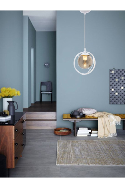 Tekli Beyaz, Füme Camlı Avize-modern-endüstriyel-sarkıt Avize-salon-mutfak-çocuk Odası-oturma Odası