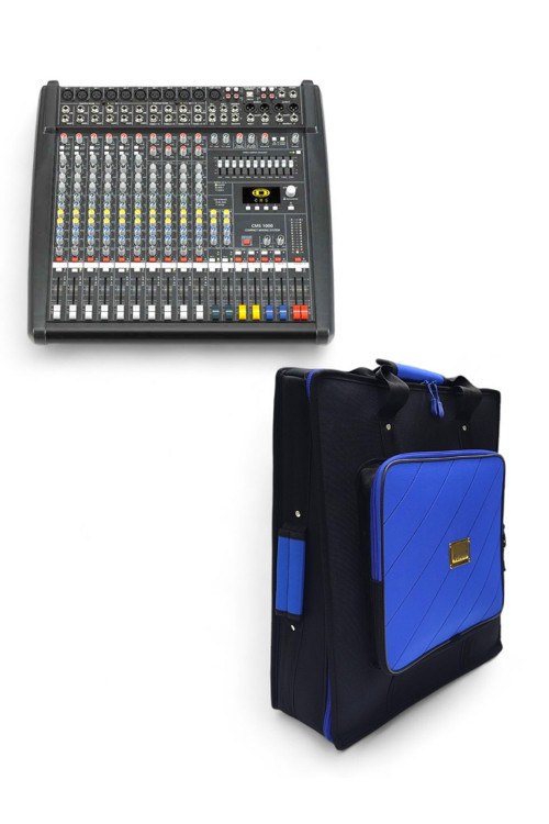 CMS 1000 Mikser için uyumlu Soft Case Çanta Kılıf - Siyah Mavi.