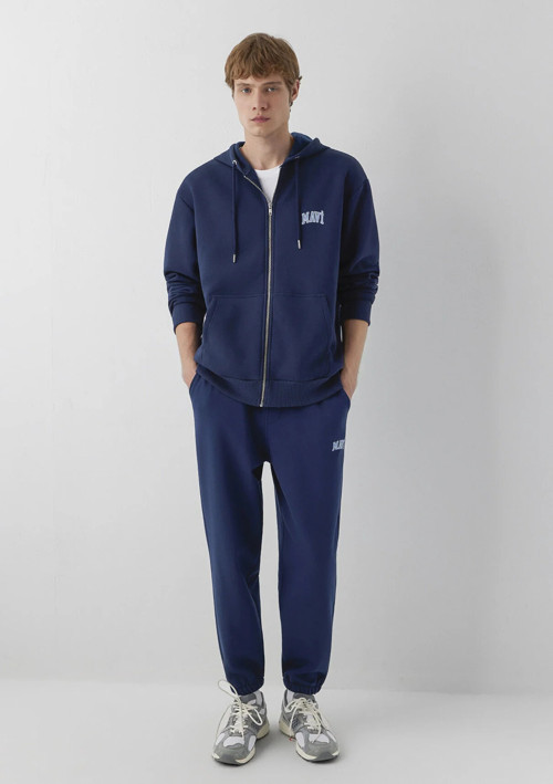 Mavi M0611715-70497 Mavi Logo Baskılı Kapüşonlu Fermuarlı Erkek Sweatshirt