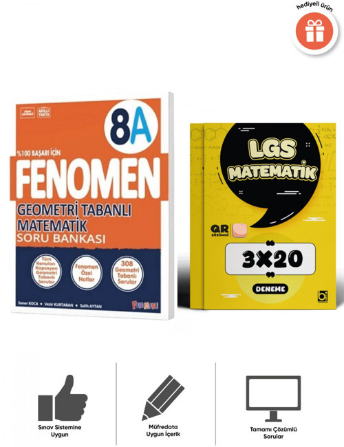Fenomen 2027 8. Sınıf Geometri Tabanlı Matematik A Ve 3x20 Deneme Bigelio Yayıncılık