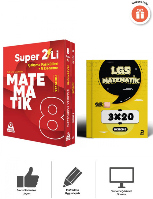 Örnek Akademi 2027 8. Sınıf Süper İkili Matematik Konu Ve 3x20 Deneme Seti Bigelio Yayıncılık