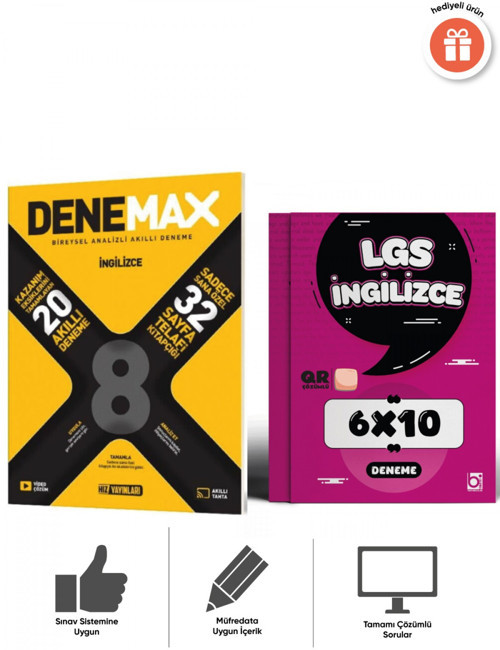 Hız 2027 LGS Denemax 20'li Ve 6×10 QR Çözümlü İngilizce Deneme Seti Bigelio Yayıncılık