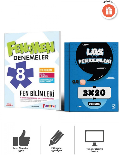 Fenomen LGS 2027 8. Sınıf Fen Bilimleri 28 li Ve 3x20 Deneme Seti Bigelio Yayıncılık