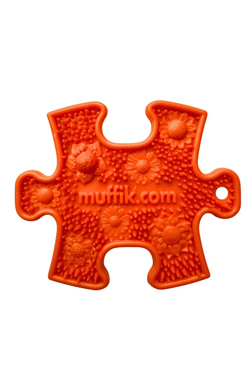 NANO Duyusal Puzzle Anahtarlık · 6,5 x 5,4 cm · Turuncu | Dokulu Duyusal Oyuncak | Dokunsal (taktil) & İnce Motor Gelişim
