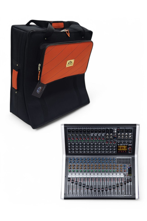 WPX-164PRO 16 Kanal Power Mikser için Uyumlu Soft Case Çanta Kılıf Turuncu