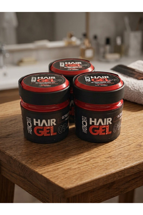 Hair Gel 09 Ultrastrong Saç Jölesi 500 ml - Keratin & ProV Complex Ekstra Güçlü Tutuş 3'lü Set