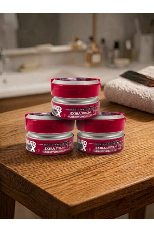 Glued Wax Fiber Control Saç Vaksı 150 ml - Keratin & ProV Complex Ekstra Güçlü Örümcek Vaks 3'lü Set