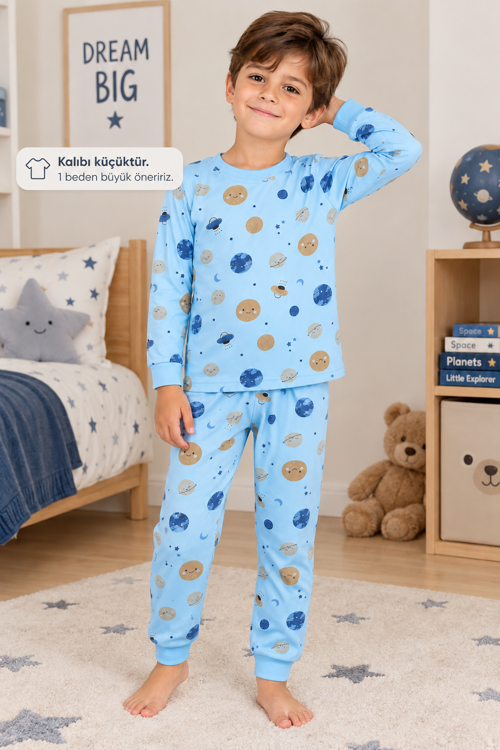 Erkek Çocuk Desenli Pijama Takımı