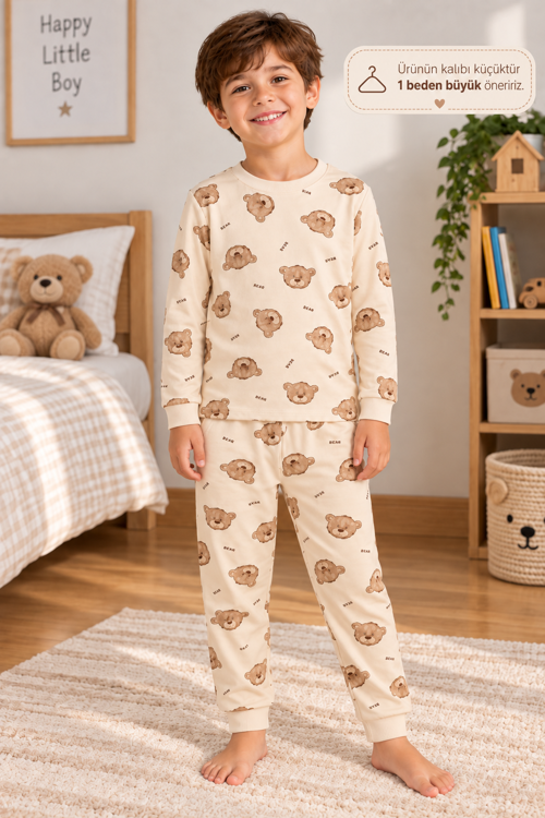 Erkek Çocuk Desenli Pijama Takımı