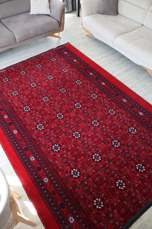 Hisar Salon Mutfak Yolluk Kaymaz Taban Bordo Halı