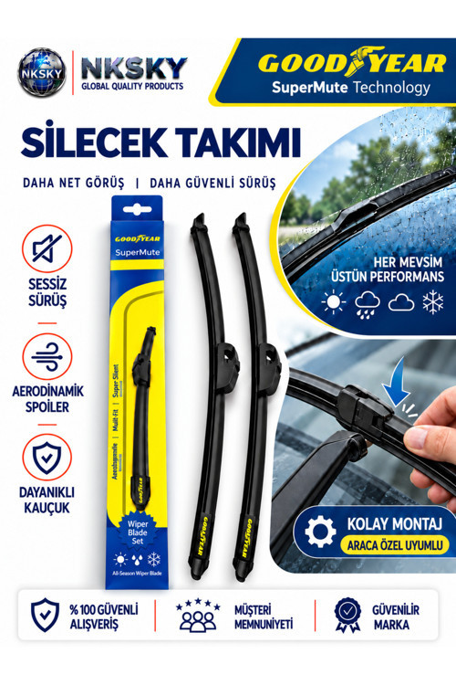 Good year Ford Focus 2011-2017 Supermute Silecek Takımı 2'li Ön Cam Sileceği