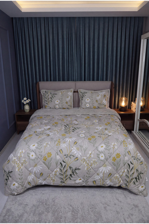 Comforter Çift Kişilik Yorgan Seti Çiçekli