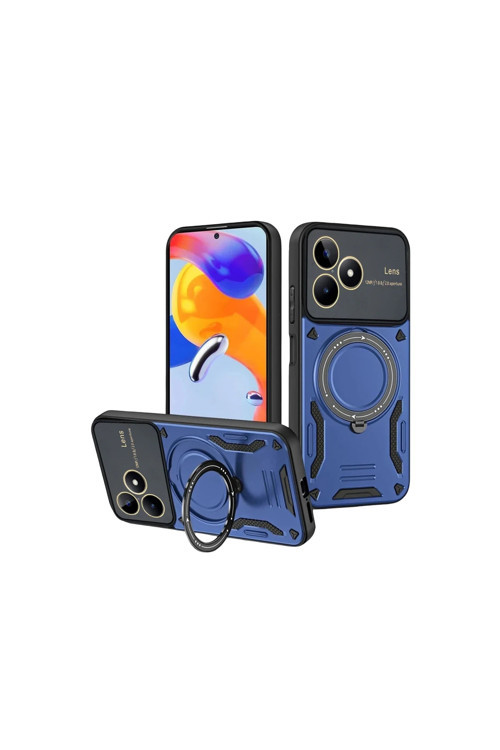 Realme C53 Kılıf Joy Lens Standlı Kapak - Lacivert
