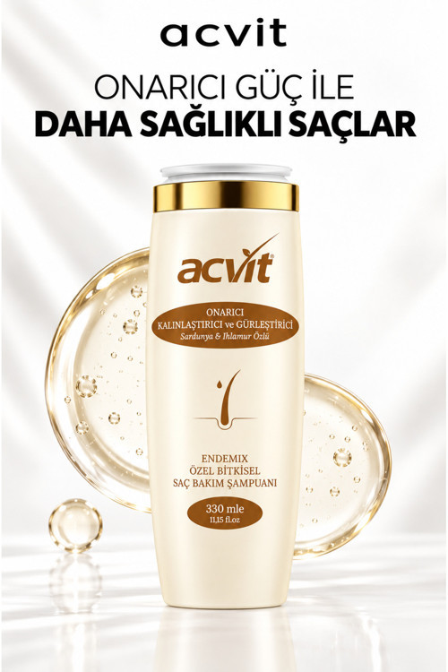 Gürleştirici ve Kalınlaştırıcı Bitkisel Şampuan 330 ML | Sardunya & Ihlamur Özlü Onarıcı Saç Bakımı