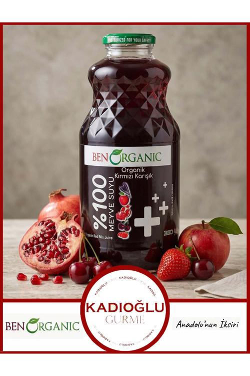 BenOrganic %100 Kırmızı Meyveler 946 ml Cam Şişe
