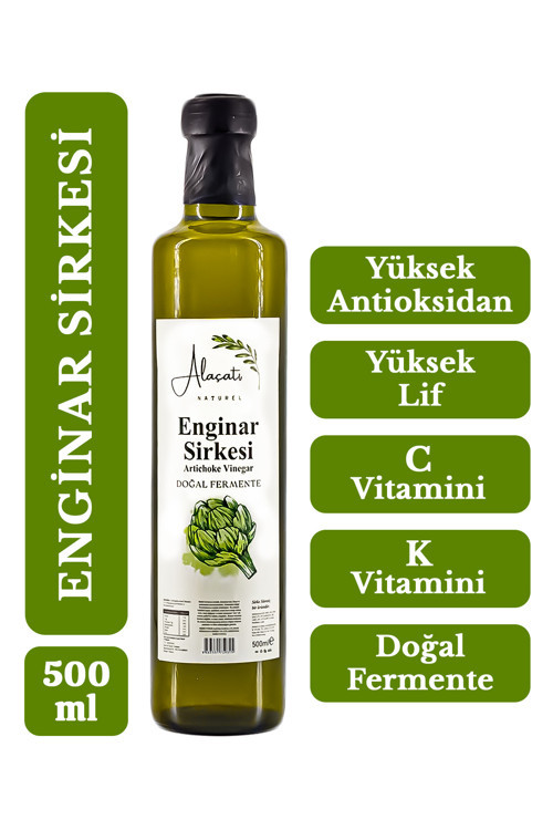 Enginar Sirkesi Yüksek Vitamin ve Antioksidan Doğal Fermantasyon - Artichoke Vinegar 500 ml