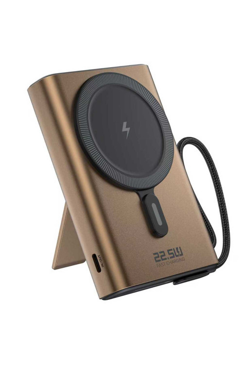 10.000 Mah 22.5W Magsafe Taşınabilir Standlı Şarj Cihazı Gold