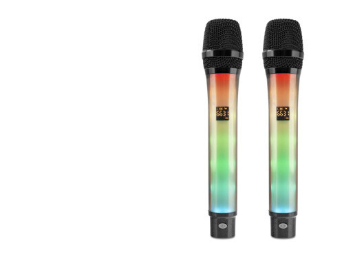 Profesyonel Kablosuz Uhf 2 Mikrofonlu Set Rgb - Siyah WX-82