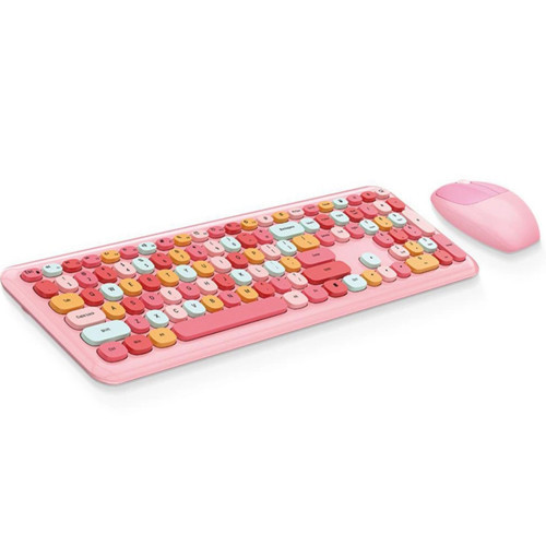 Mofii No666 Pembe Klavye Mouse Set