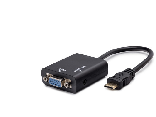 Mini Hdmi To Vga Ses Çıkışlı Görüntü Dönüştürücü - Siyah HDX7762