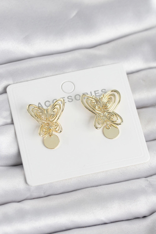 Füsun Küpesi Model Gold Renk Model Pirinç Kadın Küpe TJ-BKP11721