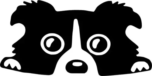 Camdan Bakan Köpek Sticker (Oto-Motor-Laptop-Duvar-Dekor) 10 x 5 cm