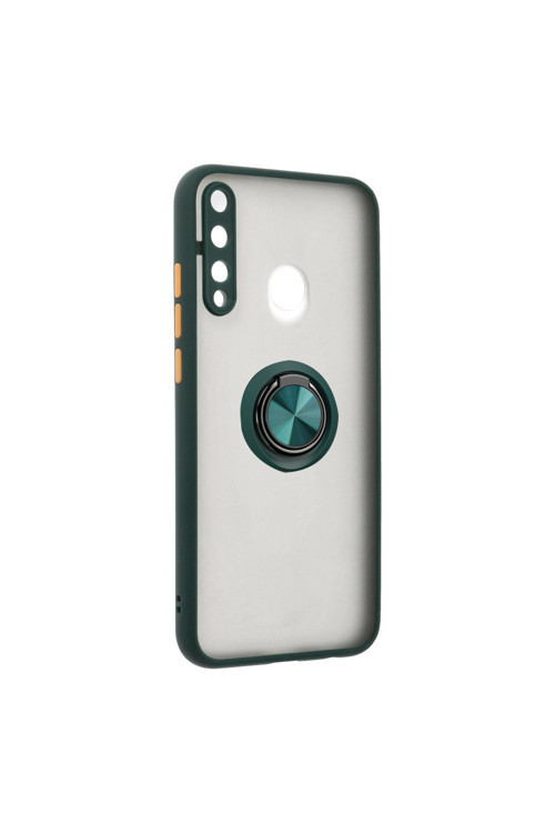 Huawei P40 Lite E Montreal Yüzüklü Silikon Kapak - Yeşil