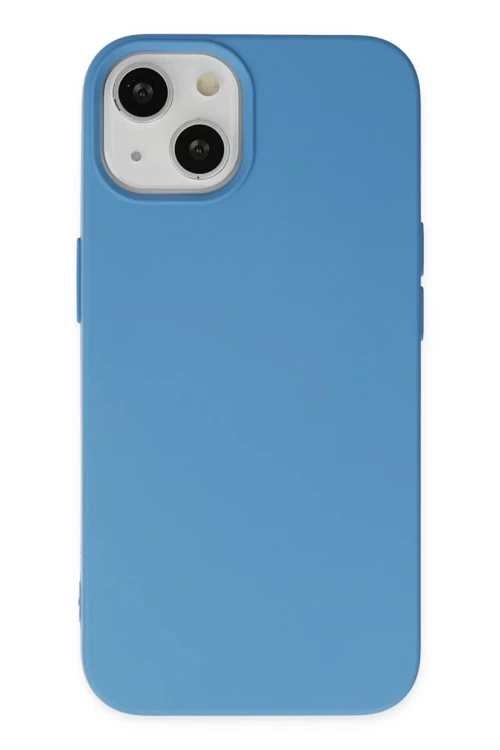 iPhone 14 Uyumlu Kılıf Nano içi Kadife Silikon - Mavi