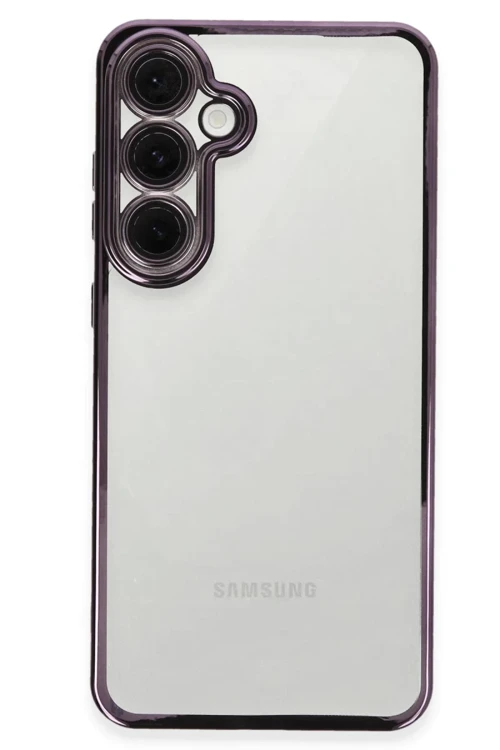 Samsung Galaxy S24 FE Uyumlu Kılıf Lensli Silikon - Mor