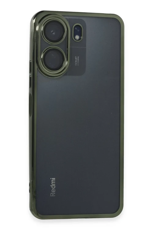 Redmi 13C Uyumlu Kılıf Lensli Silikon - Yeşil