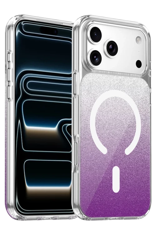 Onegif iPhone 17 Pro Uyumlu Sora Simli Magsafe Kapak - Mor