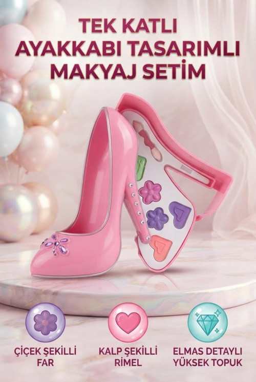 Ayakkabılı Kutulu Renkli Ve Tekli Makyaj Seti El Becerisi Gelişimi Destekleyen Makyaj Seti