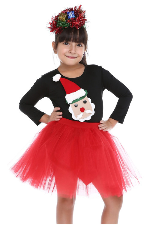 Kız Çocuk Kırmızı Tütülü Noel Yılbaşı Kostümü