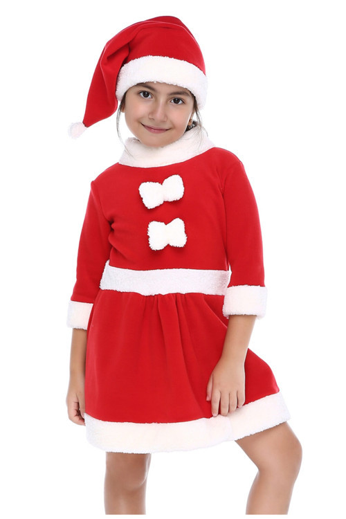 Kız Çocuk Kırmızı Noel Yılbaşı Kostümü