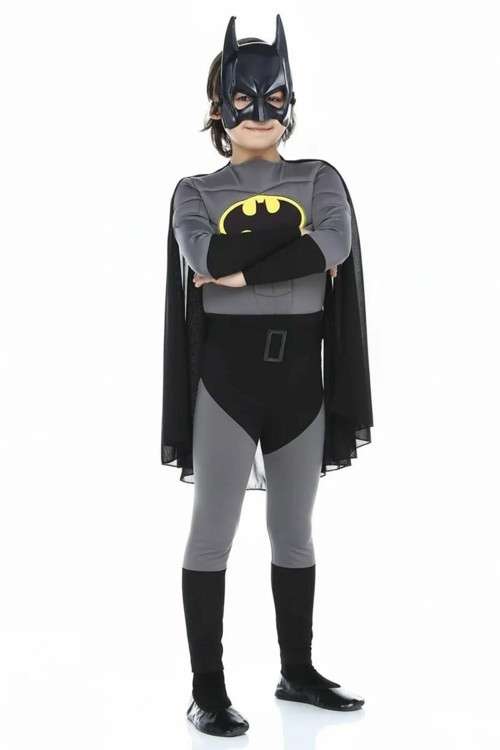Kaslı Batman Çocuk Kostümü 4 Parça