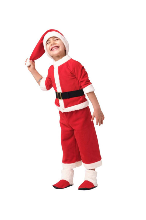 Erkek Çocuk Noel Baba 5 Li Yılbaşı Kostümü
