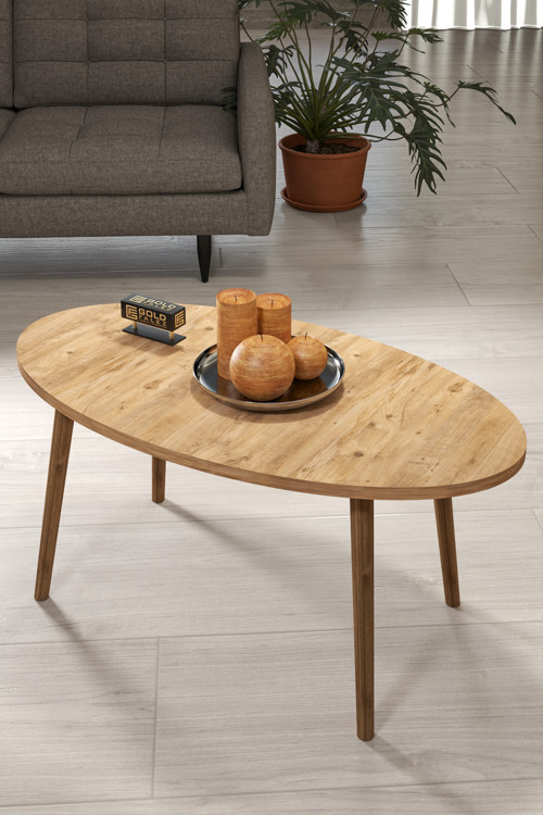 Torna Ayak Oval Orta Sehpa Ceviz