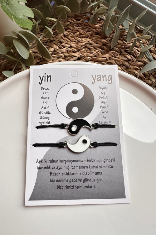Ying Yang Hediyelik Çift Bileklik Sevgili Bilekliği Arkadaşlık Bilekliği 2 Adet