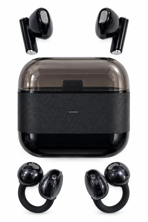 Kablosuz Bluetooth Kulaklık 2’si 1 Arada Klipsli Kulak İçi 4’lü Siyah İthalat