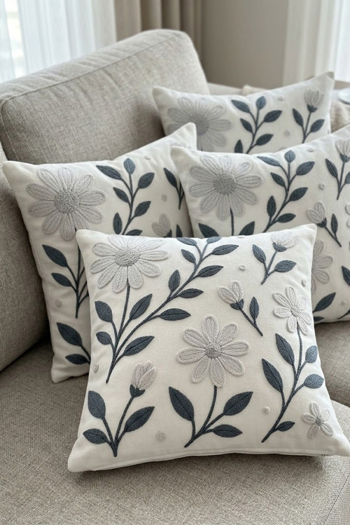 4lü Kırlent Kılıfı, Dijital Baskılı Çift Taraflı Kırlent Kılıfı 45x45cm