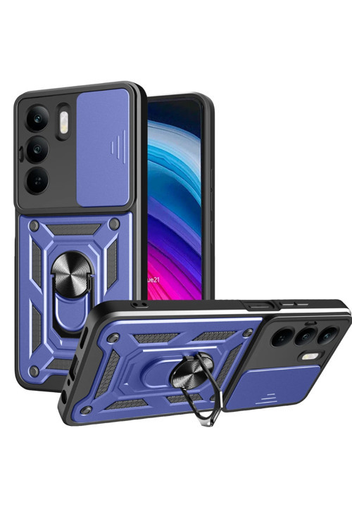 Realme C75 4G Kılıf Pars Lens Yüzüklü Silikon - Lacivert