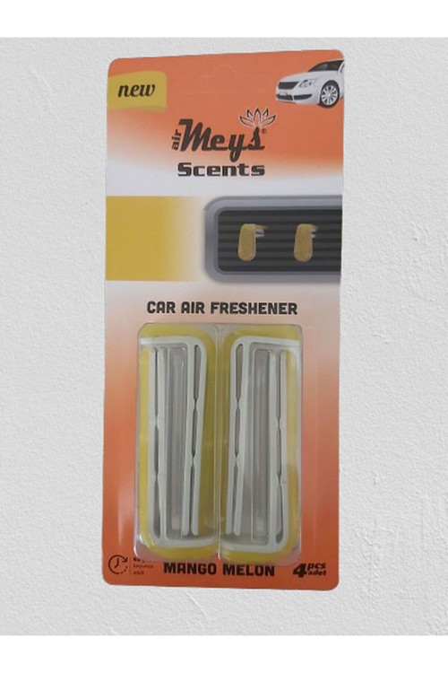 Araba Klima Petek Kokusu Mango Kavun 1 Paket (4 Adet) Oto Havalandırma Kokusu Renkli Klips Mandal