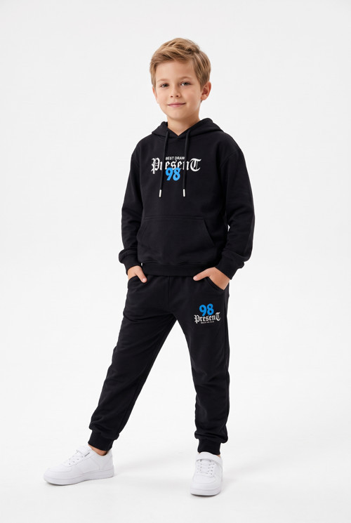 Toontoy Erkek Çocuk Kapüşonlu 98 Presen Baskılı Eşofman Takım