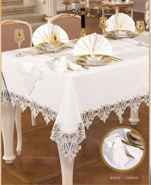 Gülse Yemek Takımı Masa Seti 12 Kişilik 26 Parça 160 × 260 cmRunner Set - 160 x 220 cm