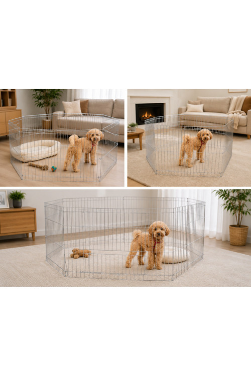 Köpek Çit Katlanabilir Tek Parça Kedi Köpek Ginepig Tavşan Oyun Alanı 60*54 Ebatlarda