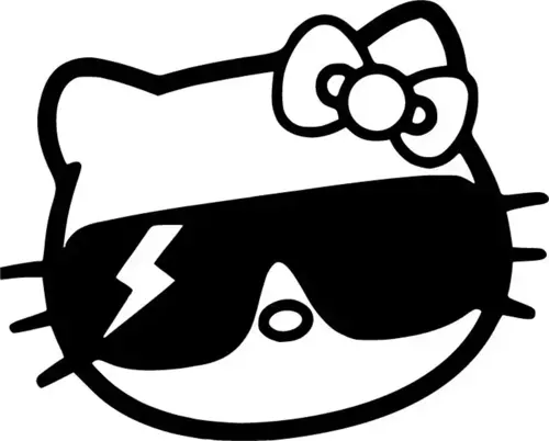Hello Kitty Cool Sticker (Oto-Motor-Laptop-Duvar-Dekor) 10 x 8 cm