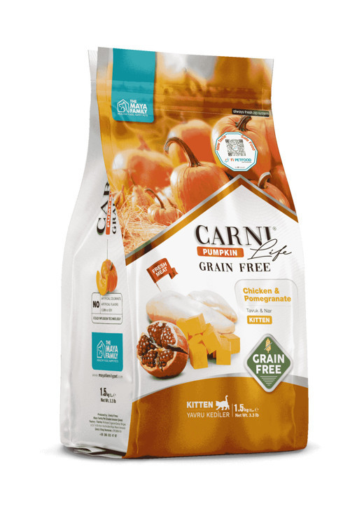 PETLOVEBUTİK PUMPKIN TAHILSIZ TAVUK & NAR 10KG KITTEN YAVRU KEDİ MAMASI