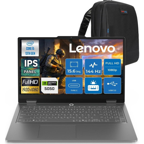 Loq Intel Core I5-13450HX 12GB Ddr5 2tb SSD 8GB/RTX5050/100W 15.6" Fhd IPS 300NITS 100% Srgb 144Hz Windows 11 Pro Taşına